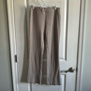 Baevely | Plaid High Waisted Pull On Flare Pants Size S